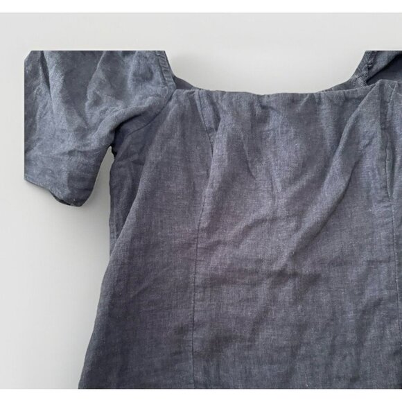 Abercrombie & Fitch linen blend puff sleeve Square neck blouse Size Small - Picture 3 of 6